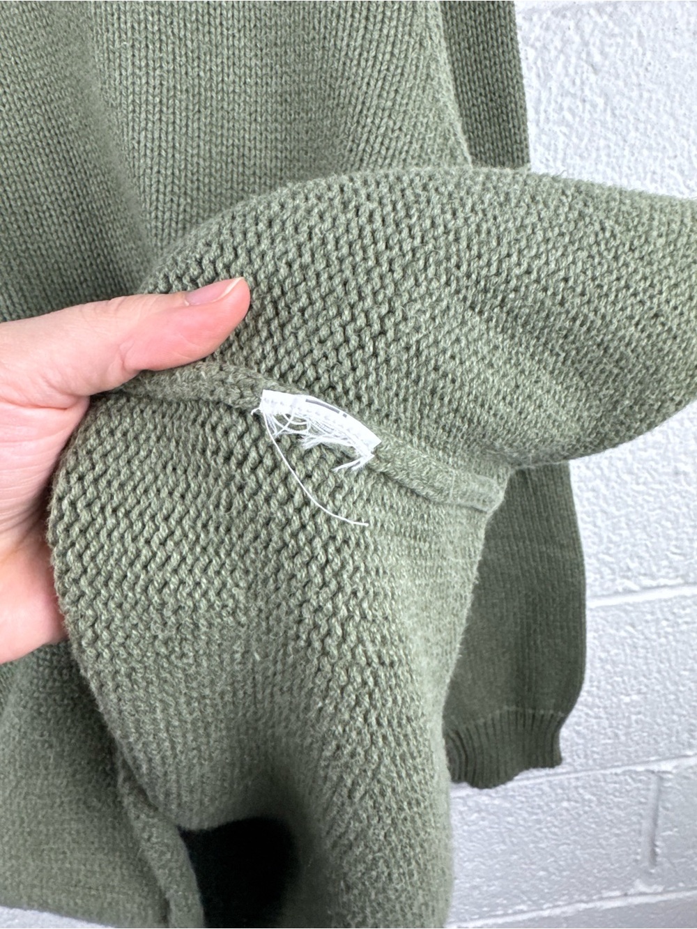 Vintage 90s J.Crew Roll Neck Sweater XL Sage Green Oversized Chunky Knit Coastal - Picture 7 of 10